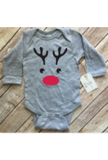 Paper Cow Rudolph the Reindeer Baby Bodysuit Grey LS