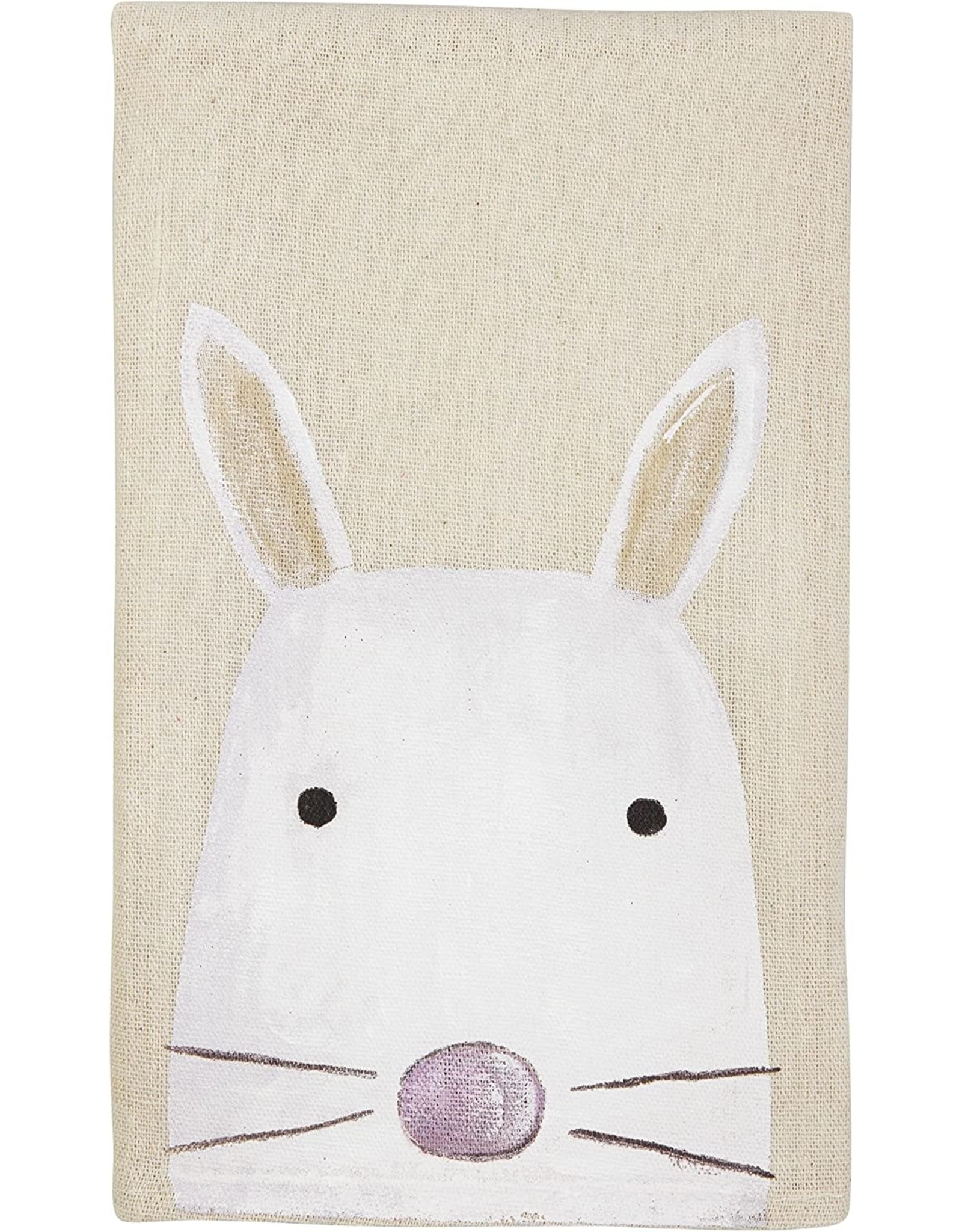 Mudpie Hand-Painted Rabbit Easter Tea Towel