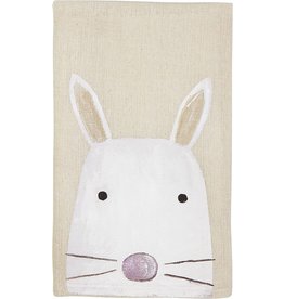 Mudpie Hand-Painted Rabbit Easter Tea Towel