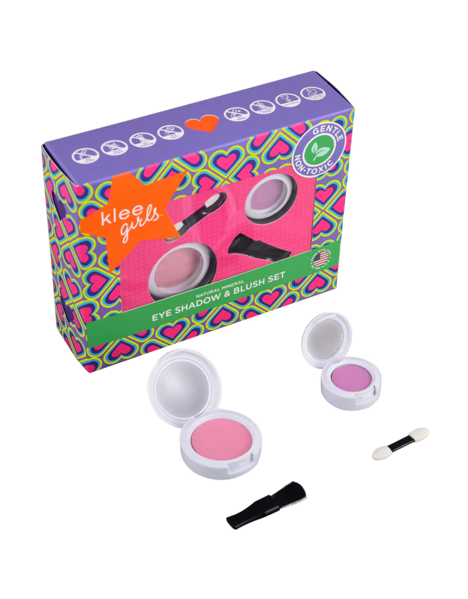 Klee Naturals Girls Eyeshadow and Blush 2 pc Set-Whisper and Dream