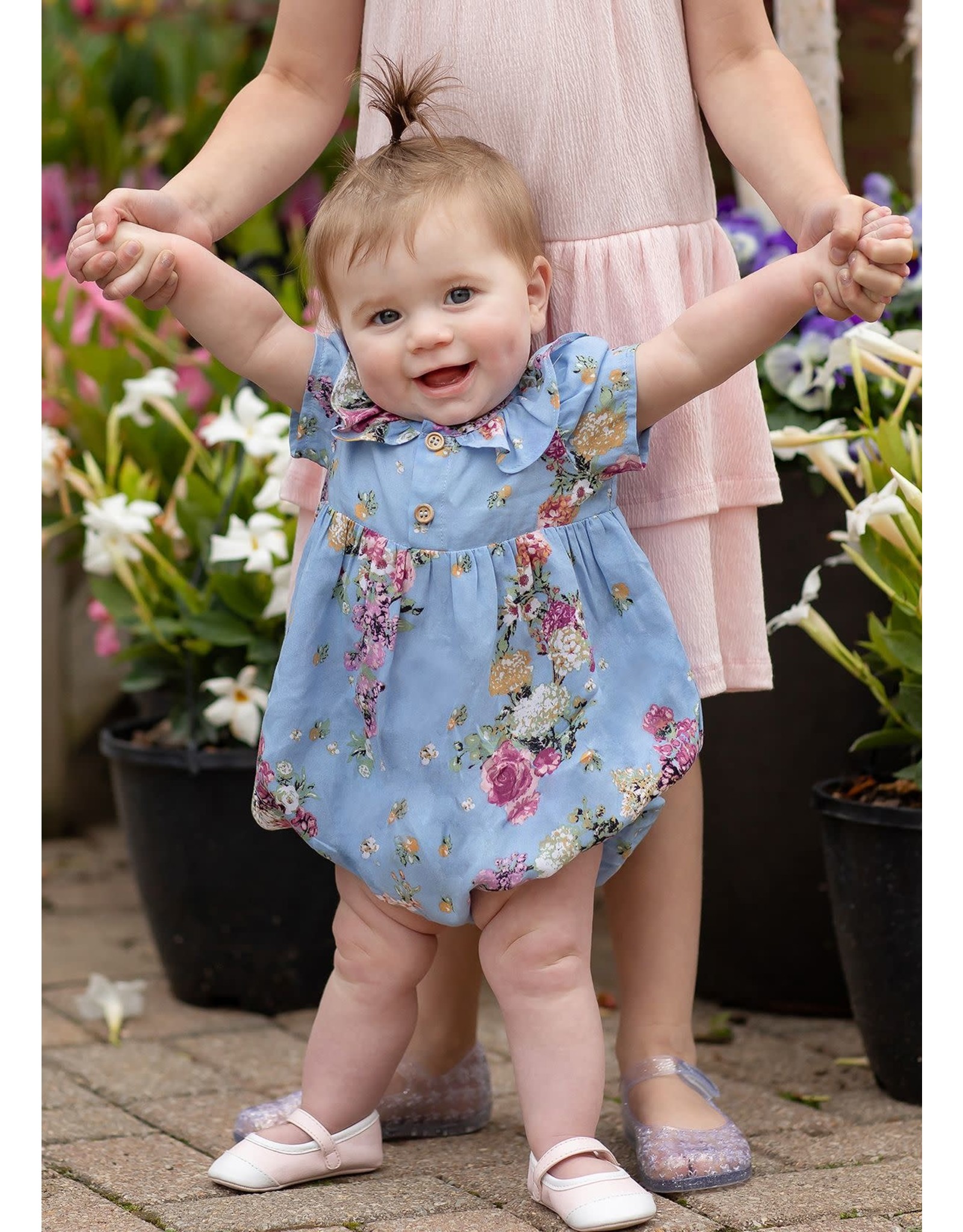 Mabel and Honey Duchess Floral Rayon Romper