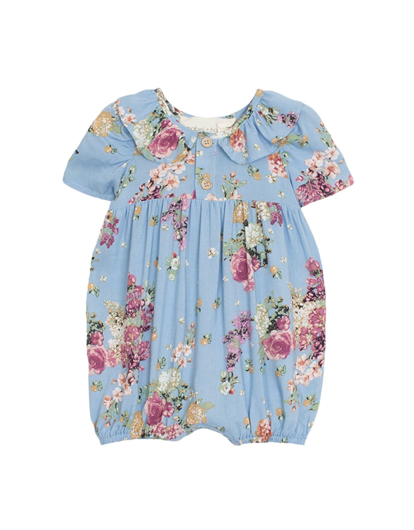 Mabel and Honey Duchess Floral Rayon Romper