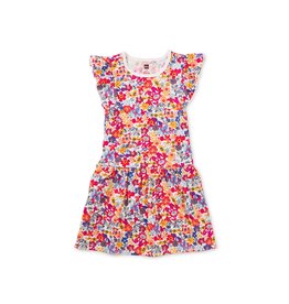 Tea Collection Flutter Sleeve Pocket Dress - Flores