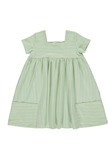vignette Rylie Dress - Cream/Aqua Stripe