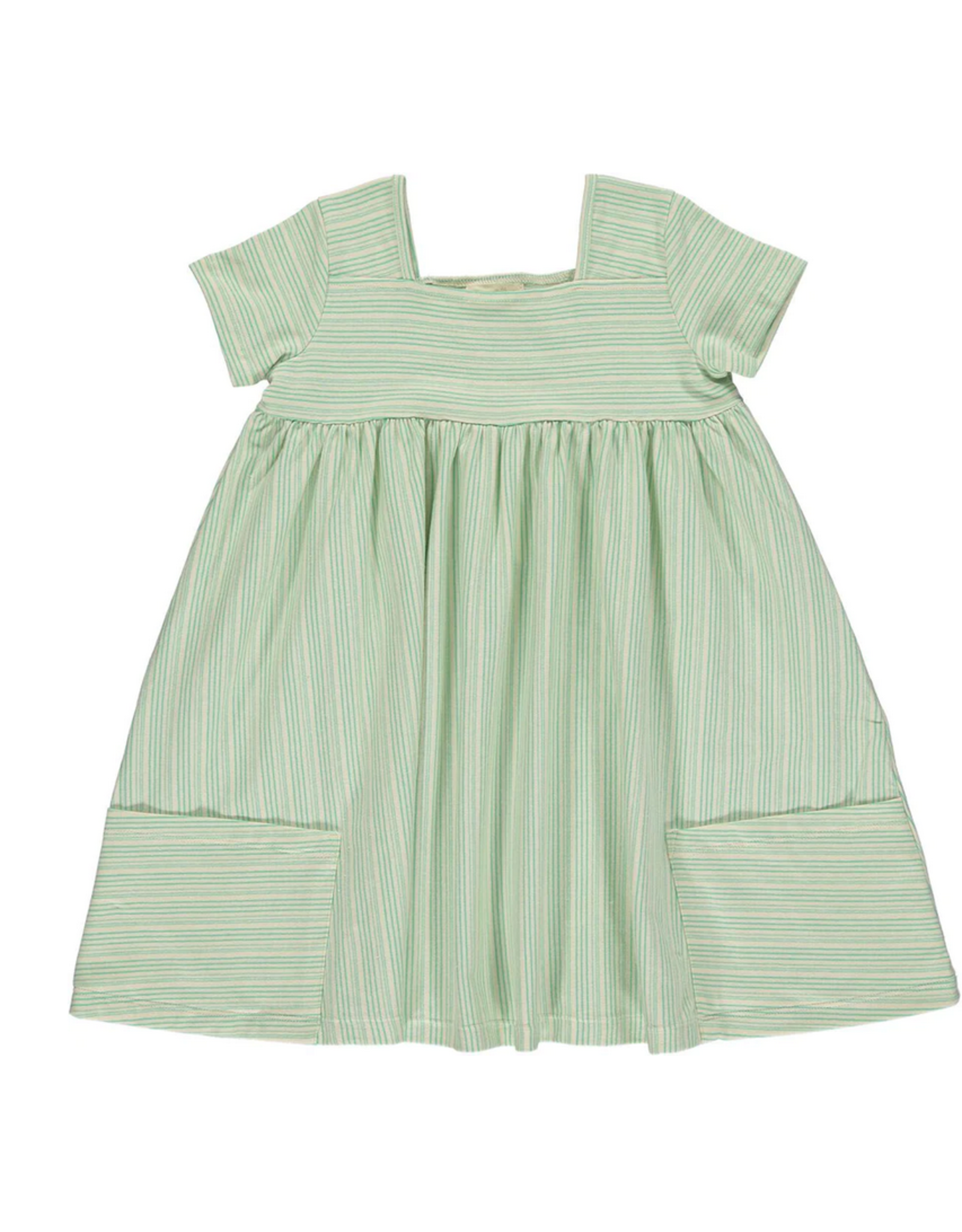 vignette Rylie Dress - Cream/Aqua Stripe