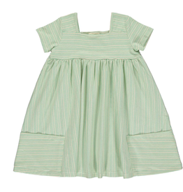 vignette Rylie Dress - Cream/Aqua Stripe