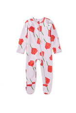 Tea Collection Footed Zip Front Baby Romper~Flores Napoles