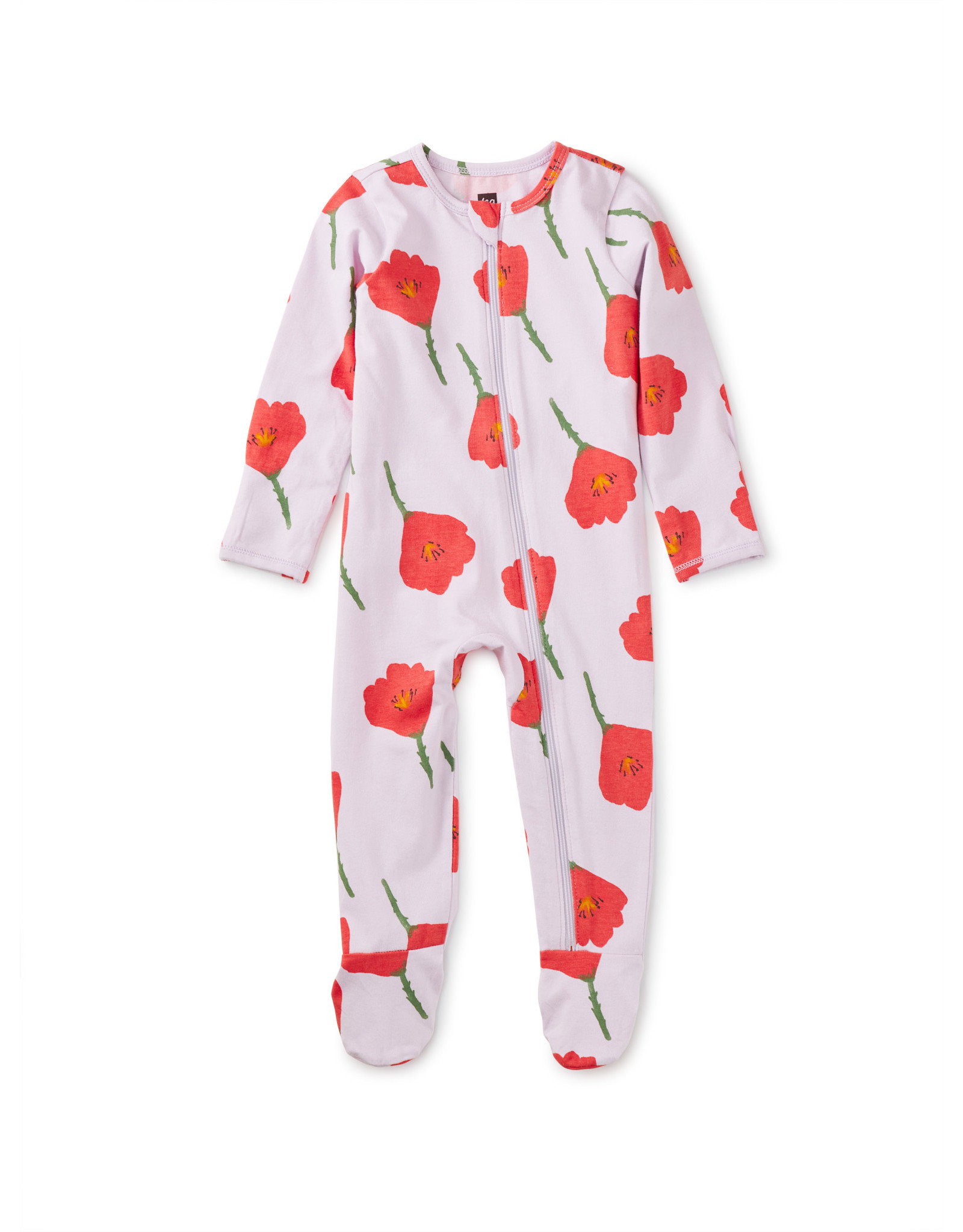 Tea Collection Footed Zip Front Baby Romper~Flores Napoles