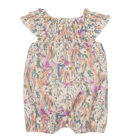 Mabel and Honey Blooming Beauty Floral Woven Romper-Multi