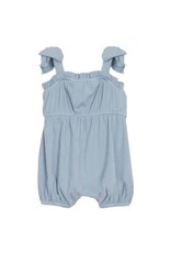 Mabel and Honey Vienna Ribbed Knit Romper-Blue