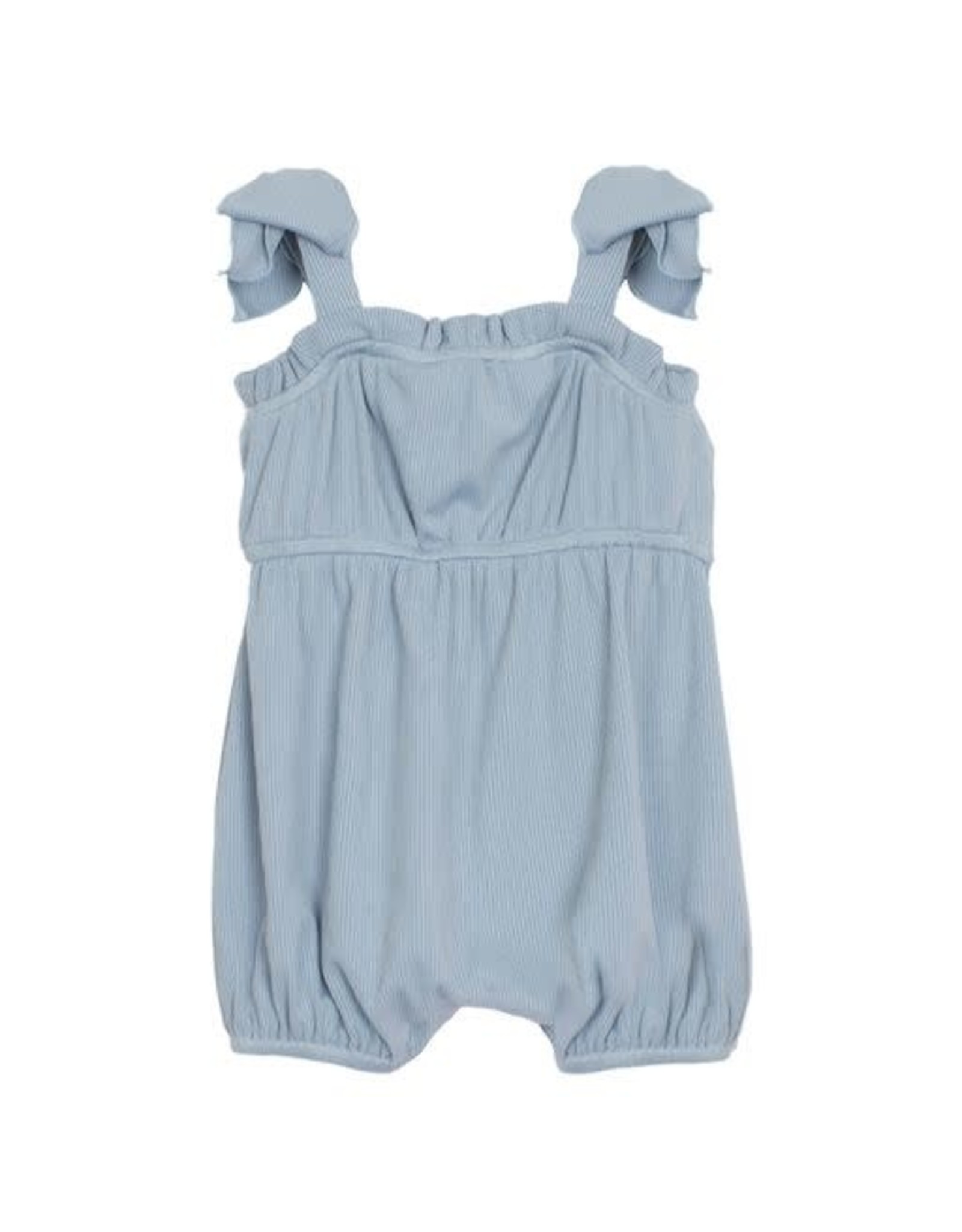 Mabel and Honey Vienna Ribbed Knit Romper-Blue