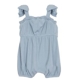 Mabel and Honey Vienna Ribbed Knit Romper-Blue