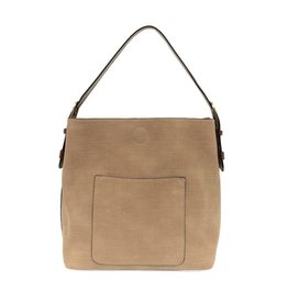 Joy Susan Hobo Handle Handbag-Taupe Linen/Coffee