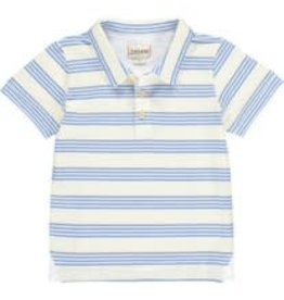 Me & Henry Starboard Polo -Blue/Cream Striped Pique