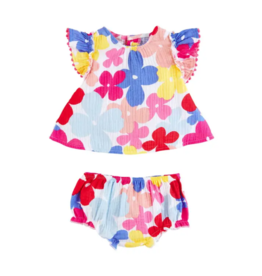 Mudpie Multi-Floral Pinafore Set