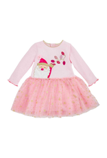 Mudpie Pink Santa Mesh Dress