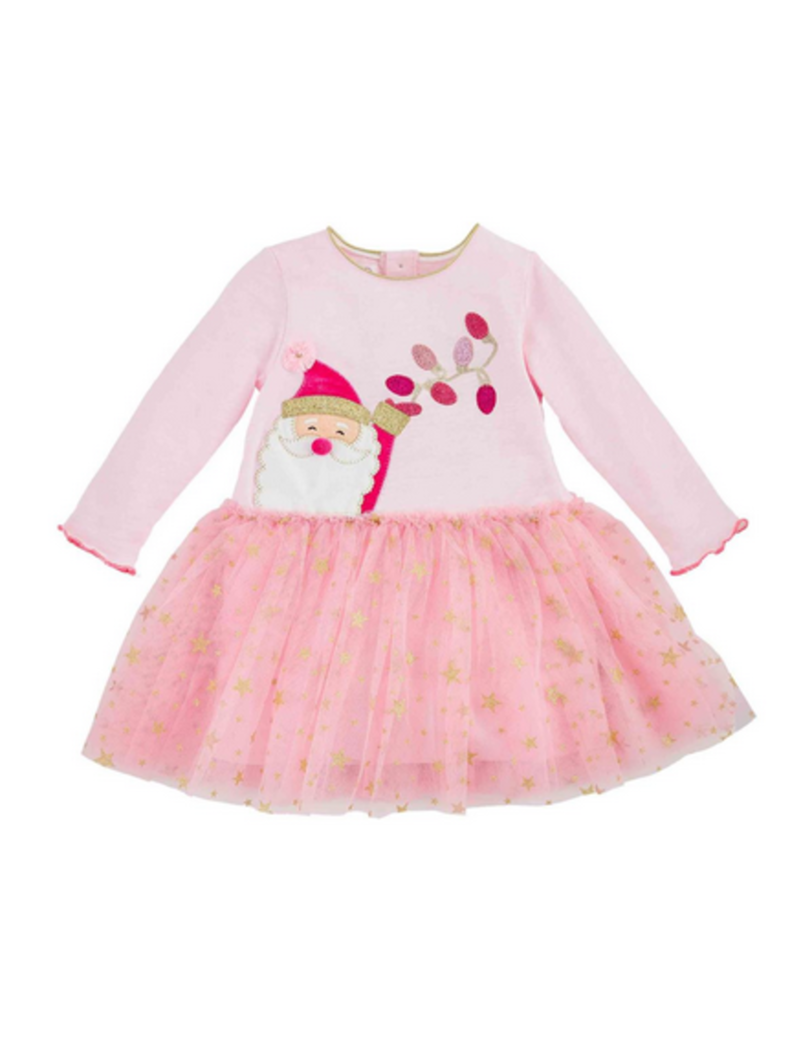 Mudpie Pink Santa Mesh Dress