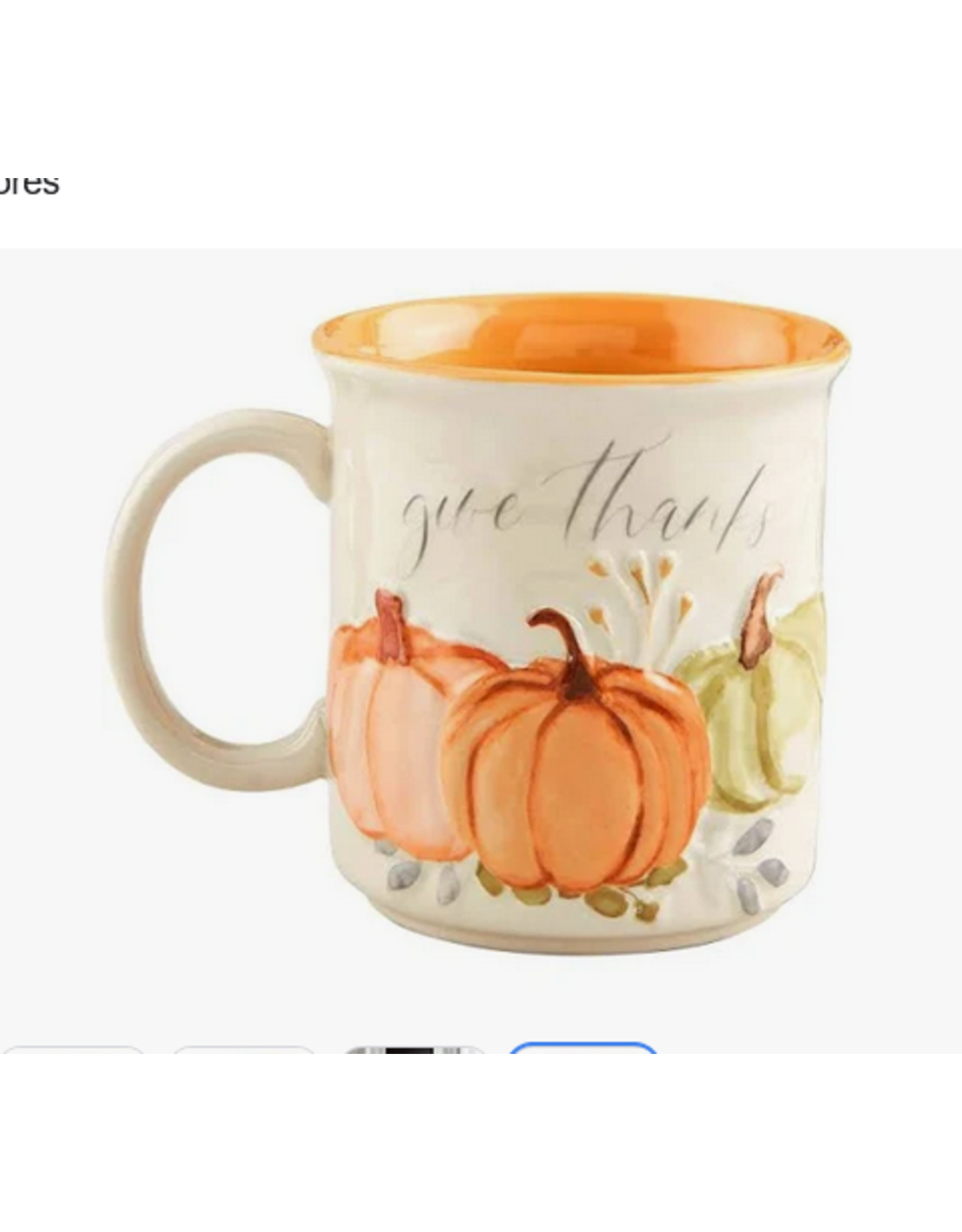 Mudpie Give Thanks Orange Mug