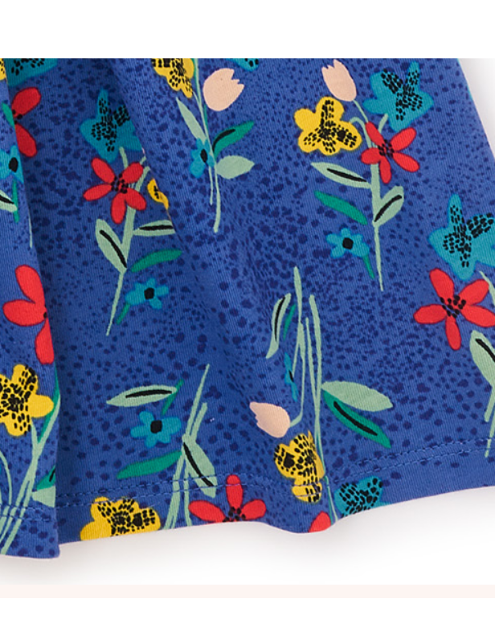 Tea Collection Short Sleeve Wrap Neck Dress - Alpine Wildflower