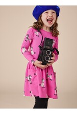 Tea Collection LS Pocket Dress-Pink Poodle Promenade
