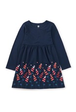 Tea Collection Peruvian Floral Skirted Dress-Whale Blue