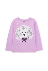 Tea Collection Poodle & Bow Graphic Tee-Sheer Lilac