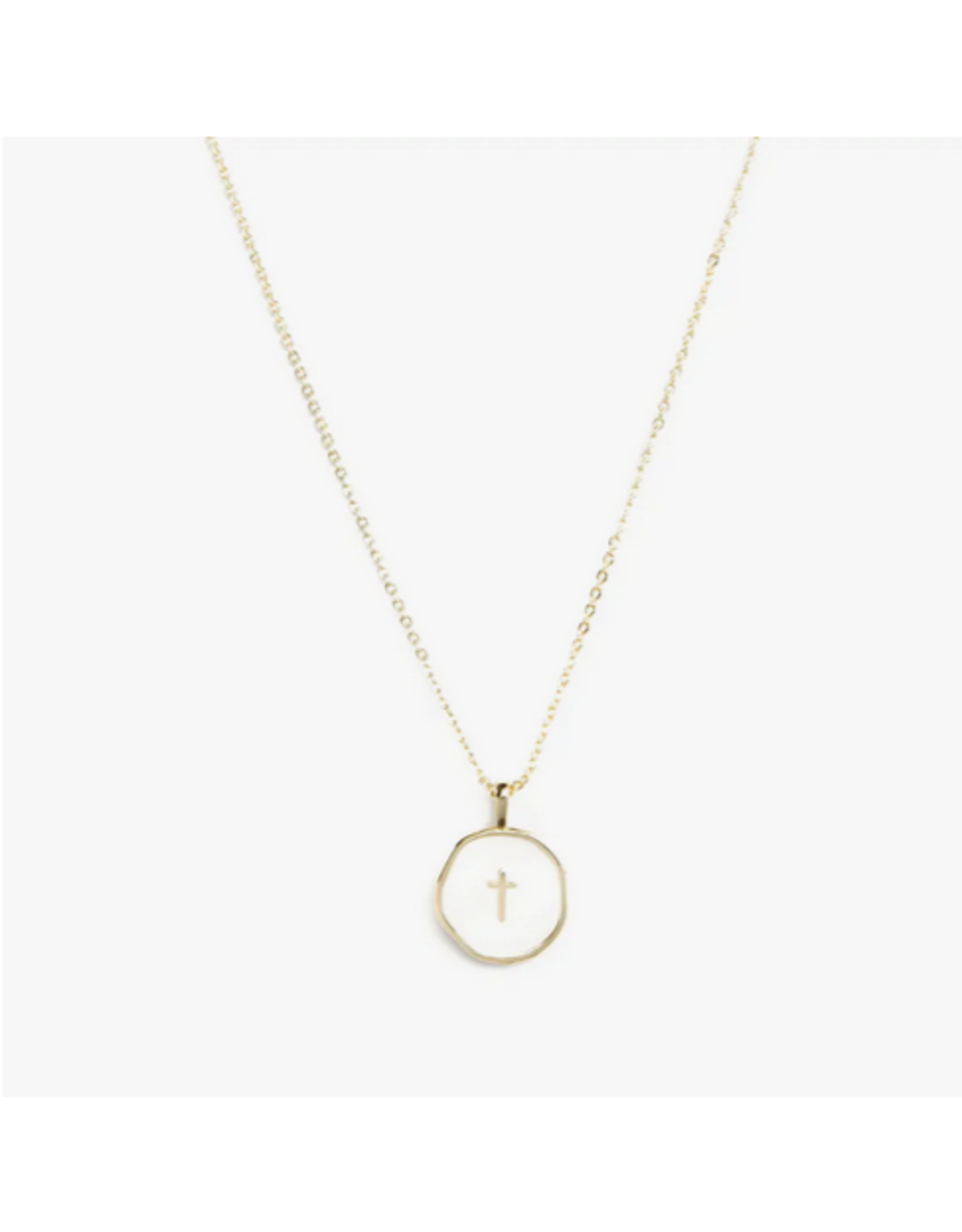 Splendid Iris Tiny Cross Necklace-Gold
