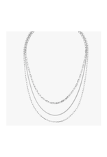Splendid Iris Multi Layer Delicate Necklace-Silver