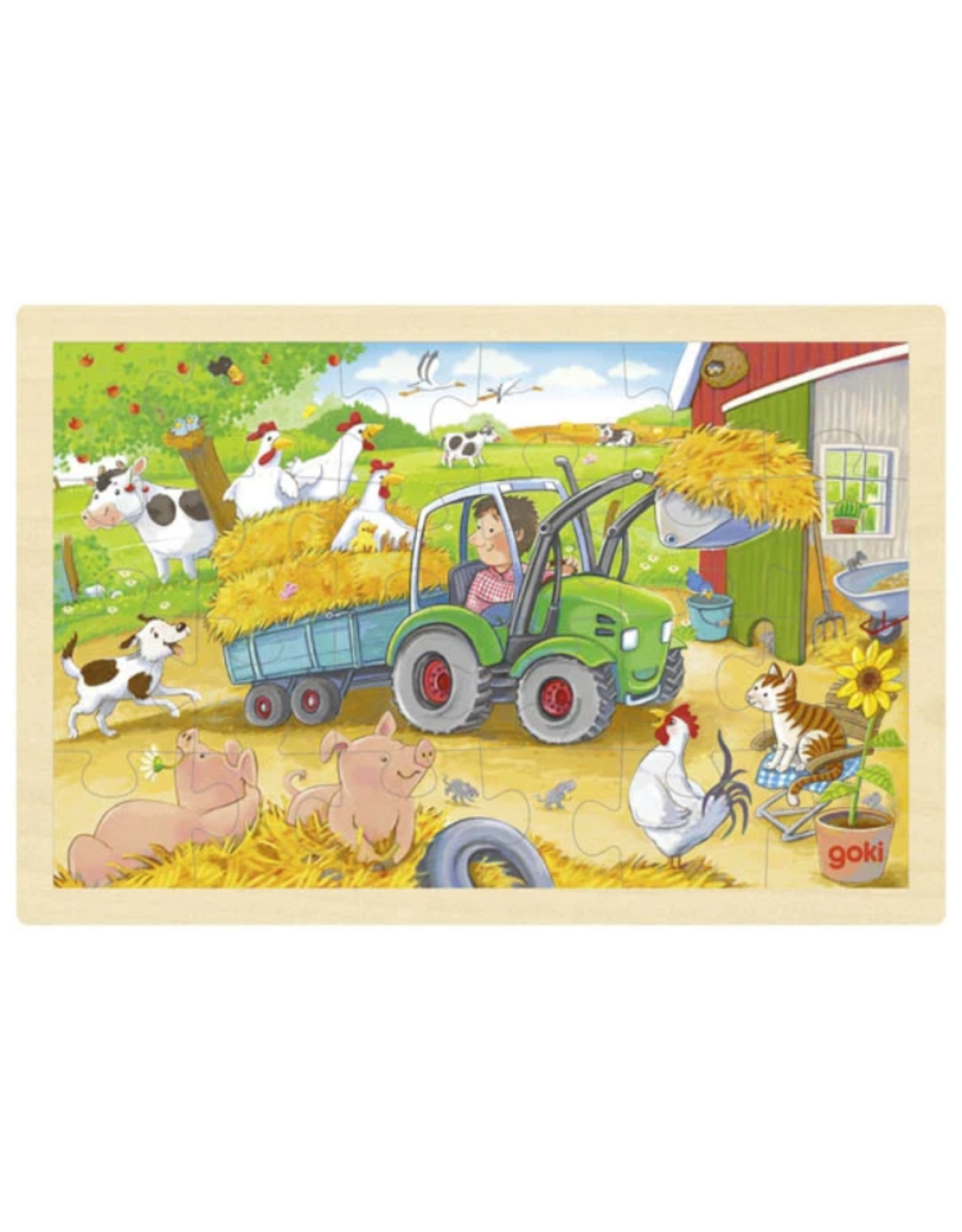 Goki America Small Tractor  Puzzle - Farm