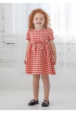 Mabel and Honey Paisley Woven Plaid Dress - Red