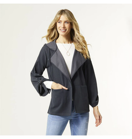 coco+carmen Myra Soft Hooded Cardigan-Steel Blue