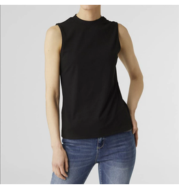 coco+carmen MaCenna Mock Neck Ribbed Tank-Black