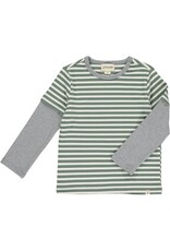 Me & Henry Cameron Mock Sleeve Tee-Green/Blue/Cream Stripe