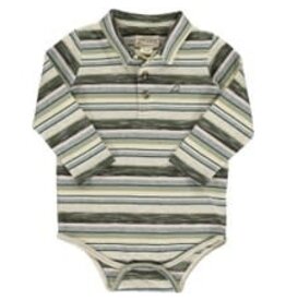 Me & Henry Seymour Polo Onesie~Sage/Cream/Brown