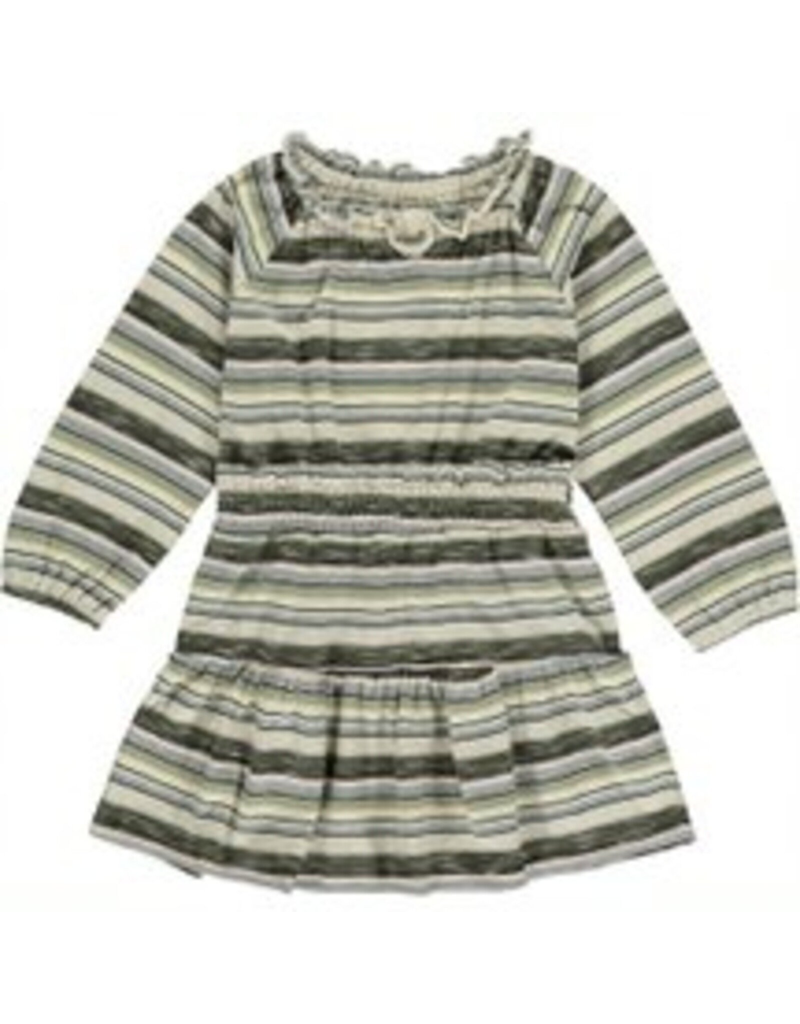 vignette Willow Dress-Green Multi Stripe
