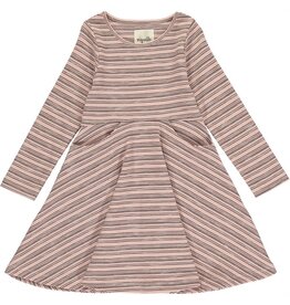 vignette Merilee Dress-Pink and Brown Stripe