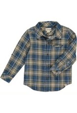 Me & Henry Atwood Woven Shirt-Blue/Gold Plaid
