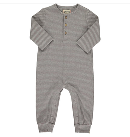 Me & Henry Mason Rib Romper ~Tan/Grey Stripe