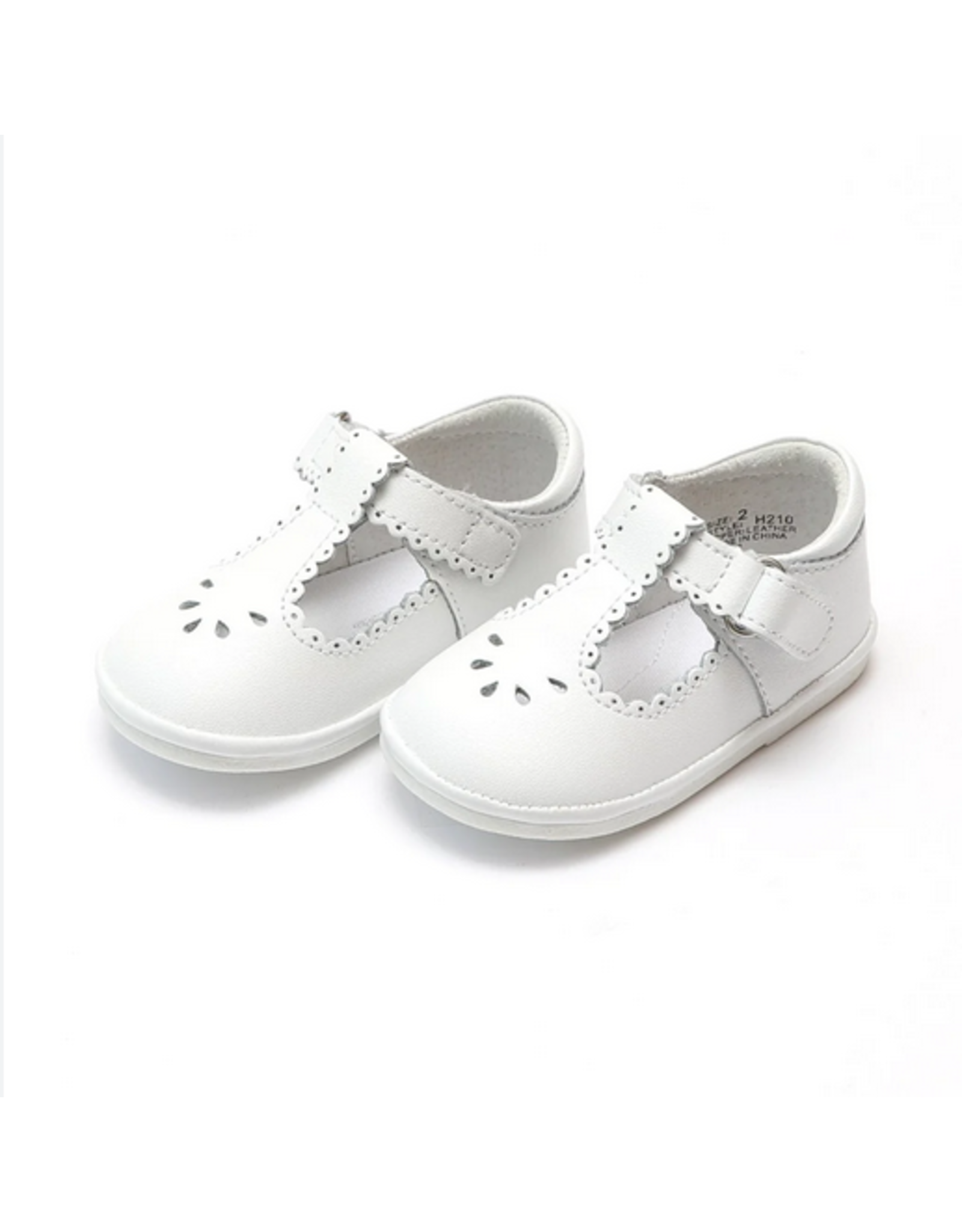 Angel Baby Shoes Infant Dottie Scalloped Perforated Mary Jane Gray