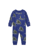 Tea Collection Long Sleeve Pocket Baby Romper~Wooly Mammoth Stamp