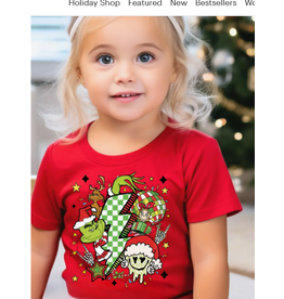 The Countryside Cottage Grinch Christmas Shirt- Red