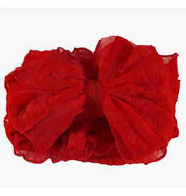 in awe couture Bright Red Ruffled Headband