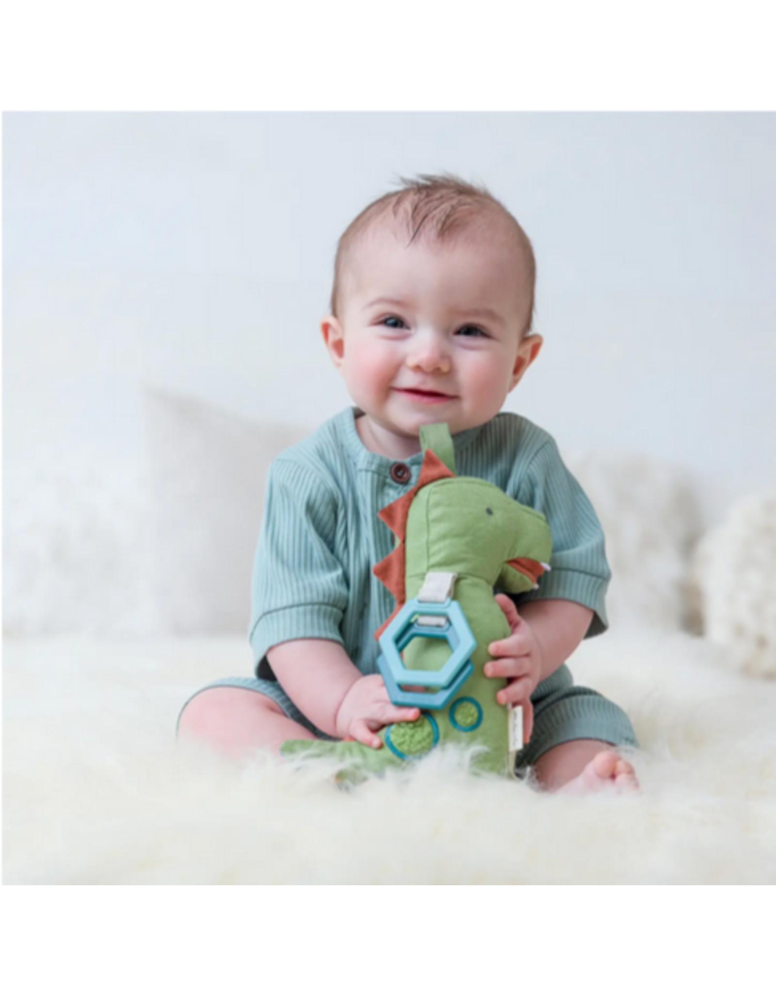 Itzy Ritzy Link & Love Activity Plush & Teether Toy-Dino