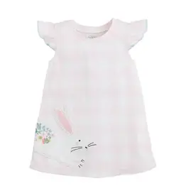 Mudpie Bunny  Pink Check Tee Dress