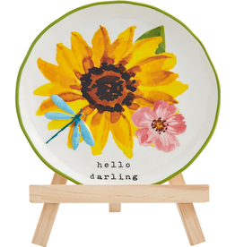 Mudpie Yellow Flower Plate Easel Set