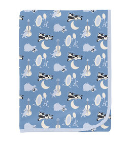 Kickee  Pants Print Swaddling Blanket- Dream Blue Hey Diddle Diddle