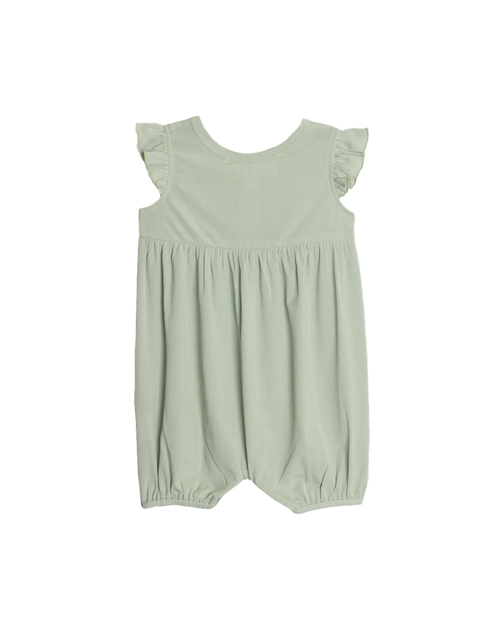 Mabel and Honey Meadow Breeze Solid Ribbed  Romper-Green