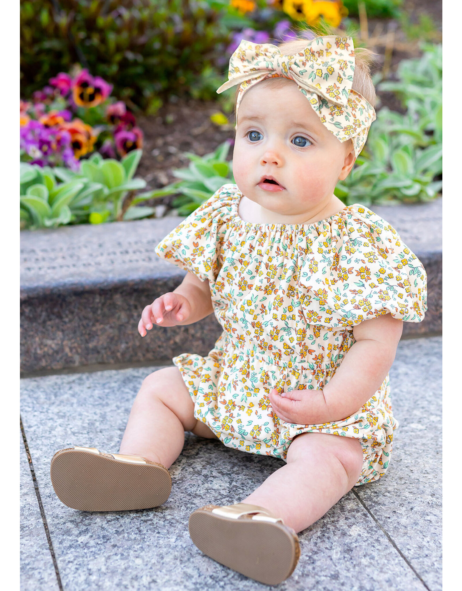 Mabel and Honey  Field of Flowers Romper