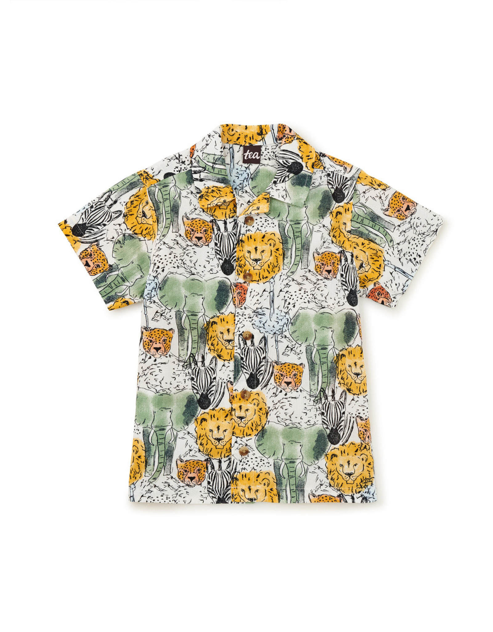 Tea Collection  Printed Camp Shirt-Safari Toile
