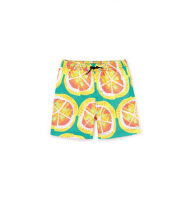 Tea Collection Mid Length Swim Trunks-Orange Wax